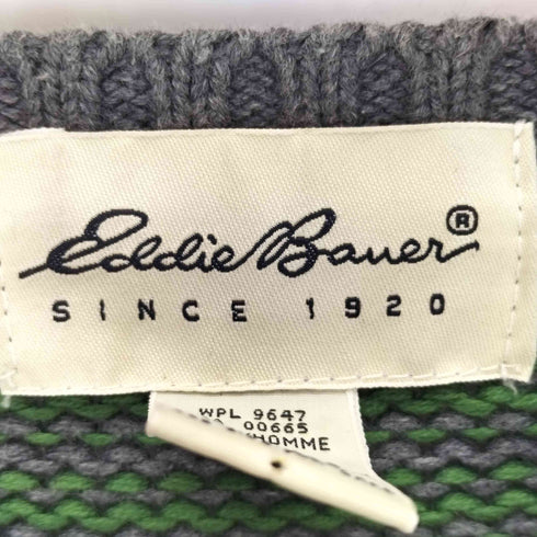 エディーバウアー Eddie Bauer 90-00S 白タグ コットンクルーネックボーダーニット メンズ import:M