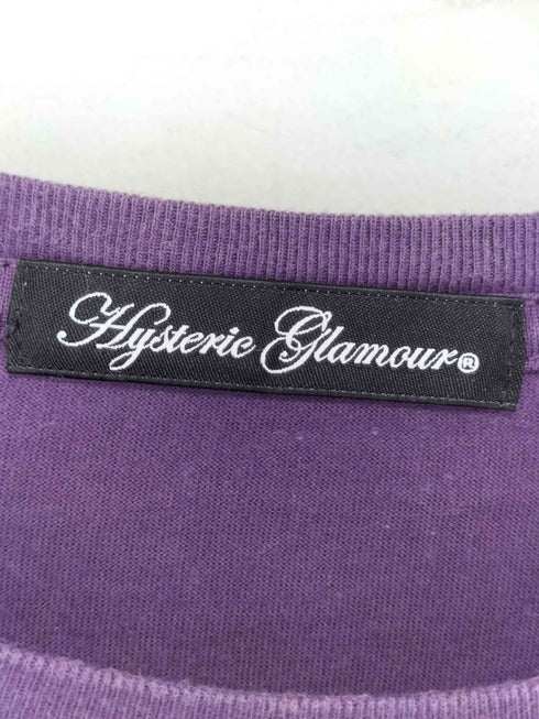 ヒステリックグラマー HYSTERIC GLAMOUR ラメ ロゴプリント クルーネック 長袖カットソー Tシャツ レディース FREE