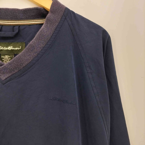 エディーバウアー Eddie Bauer 00s ロゴ刺繍 リブ切り替え Vネック ピステ メンズ import:L