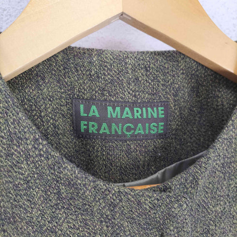 マリンフランセーズ la marine francaise コットンツイードエンブロイダリージャケット レディース