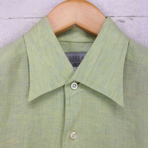 SUSSEX&CO MADE IN ITALY リネン100 1ポケットシャツ import メンズ 38