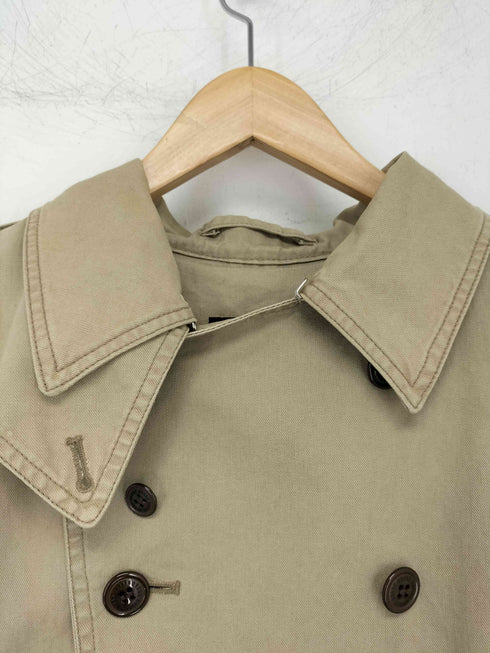 グリーン green シルク リネン ショート トレンチ ジャケット レディース JPN:1
