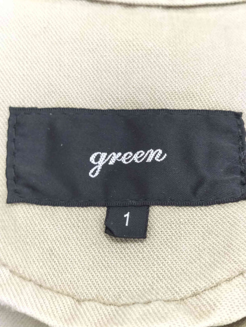 グリーン green シルク リネン ショート トレンチ ジャケット レディース JPN:1