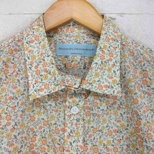 アレッサンドロジェラルデスキー ALESSANDRO GHERARDESCHI MADE IN ITALY 花柄シャツ メンズ L