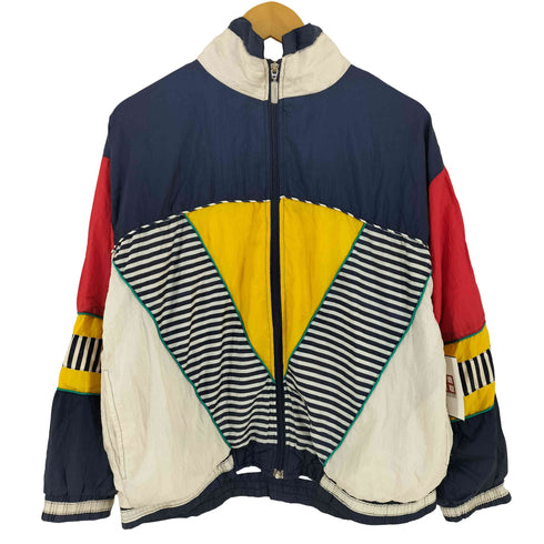JANEVE 90S マルチカラー切替ナイロンジャケット メンズ import:S
