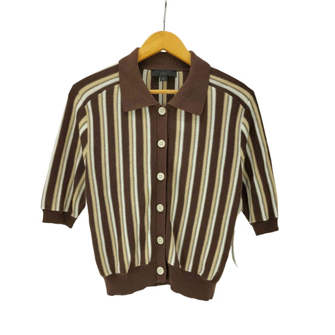 ザラ ZARA ストライプニットボタンシャツ レディース import:M