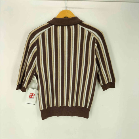 ザラ ZARA ストライプニットボタンシャツ レディース import:M