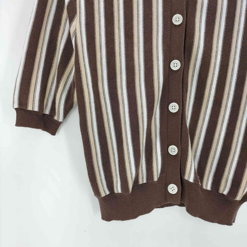 ザラ ZARA ストライプニットボタンシャツ レディース import:M