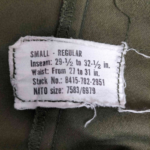 ユーエスアーミー U.S. ARMY 70S 74年会計 M-65 FIELD PANTSカーゴパンツ メンズ SMALL-REGULAR