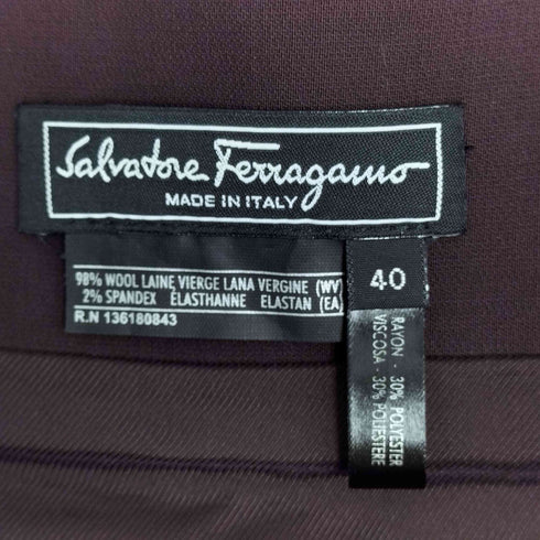 サルヴァトーレフェラガモ Salvatore Ferragamo イタリア製 ウール混 プリーツスカート レディース 40