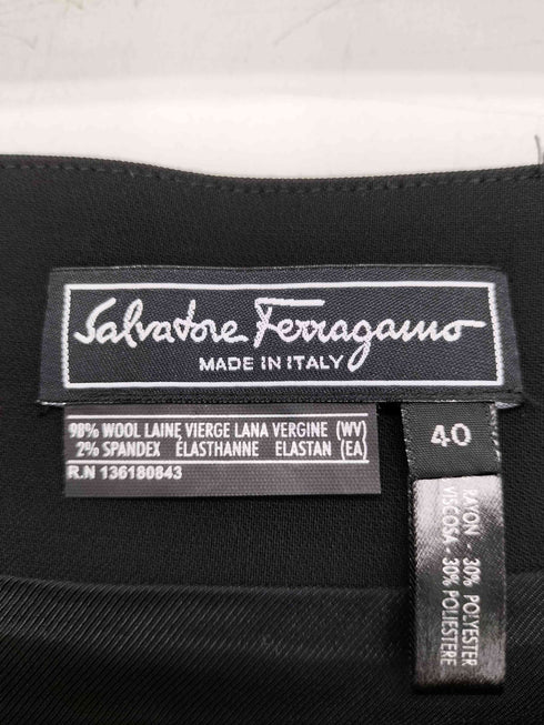 サルヴァトーレフェラガモ Salvatore Ferragamo イタリア製 ウール混 プリーツスカート レディース 40