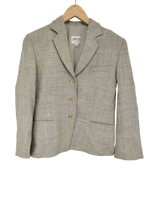 アルマーニコレツィオーニ ARMANI COLLEZIONI イタリア製 レーヨン ウール混 3B テーラードジャケット レディース 42