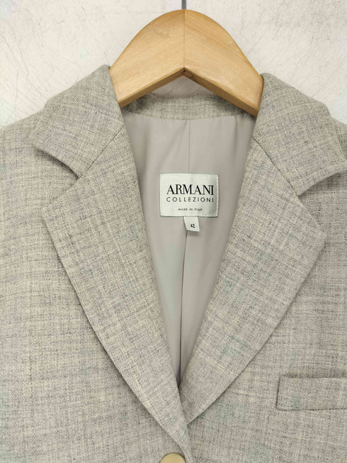 アルマーニコレツィオーニ ARMANI COLLEZIONI イタリア製 レーヨン ウール混 3B テーラードジャケット レディース 42