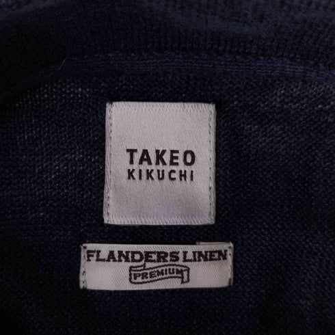 タケオキクチ TAKEO KIKUCHI FLANDERS LINEN ペイズリー柄 半袖ポロシャツ メンズ