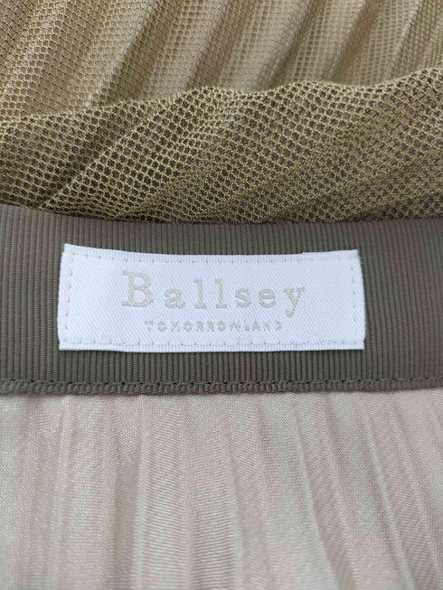 ボールジー BALLSEY シャンブレーチュールプリーツ ミディスカート レディース JPN:34
