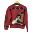 ウールリッチ WOOLRICH 紺タグ 100% ALL PURE WOOL ウールニット 犬 クルーネック レディース import:M