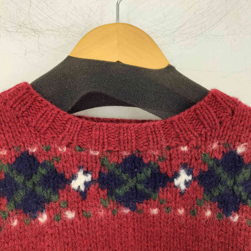 ウールリッチ WOOLRICH 紺タグ 100% ALL PURE WOOL ウールニット 犬 クルーネック レディース import:M
