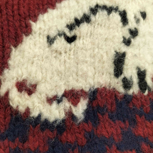 ウールリッチ WOOLRICH 紺タグ 100% ALL PURE WOOL ウールニット 犬 クルーネック レディース import:M
