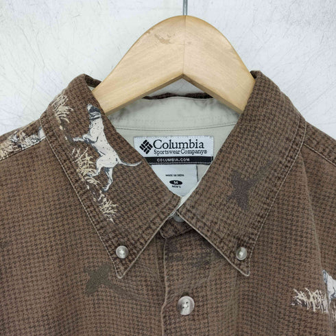 コロンビア Columbia 総柄ボタンダウンシャツ 犬 メンズ import:M