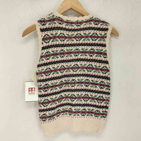 ラルフローレン RALPH LAUREN 総柄 フリル リネン混ニットベスト レディース import:M