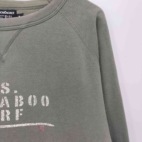 80-90S PEAKABOO 前Vガゼット U.S SURF プリント クルーネック スウェット メンズ import:L