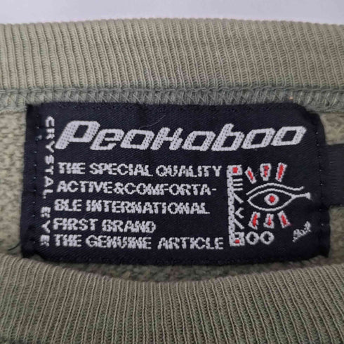 80-90S PEAKABOO 前Vガゼット U.S SURF プリント クルーネック スウェット メンズ import:L