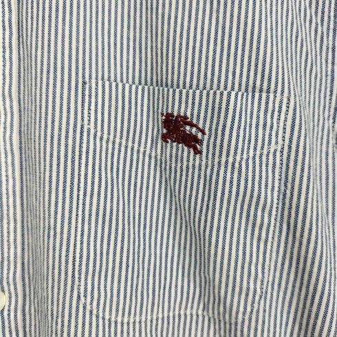 バーバリーブラックレーベル BURBERRY BLACK LABEL ワンポイント刺繍 L/S ストライプ BD シャツ メンズ JPN:1