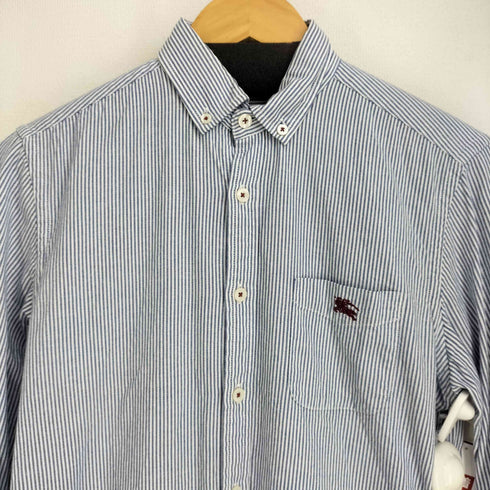 バーバリーブラックレーベル BURBERRY BLACK LABEL ワンポイント刺繍 L/S ストライプ BD シャツ メンズ JPN:1