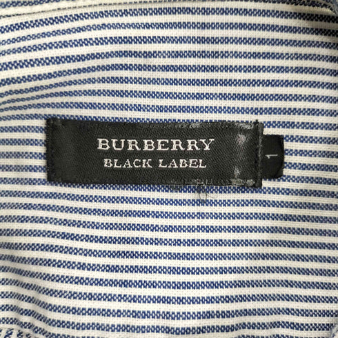 バーバリーブラックレーベル BURBERRY BLACK LABEL ワンポイント刺繍 L/S ストライプ BD シャツ メンズ JPN:1