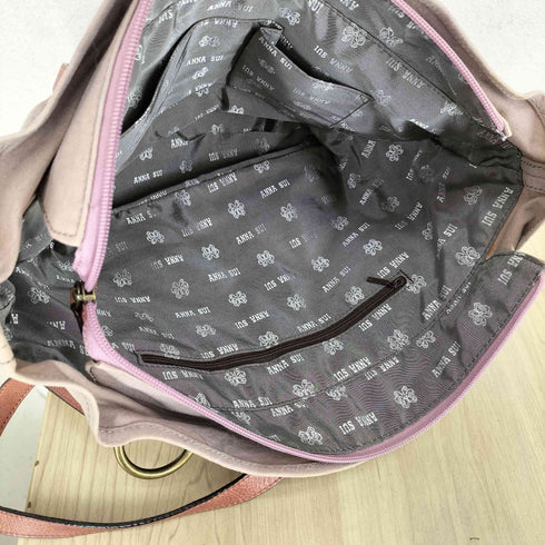 アナスイ ANNA SUI レザー キャンバストートバッグ レディース