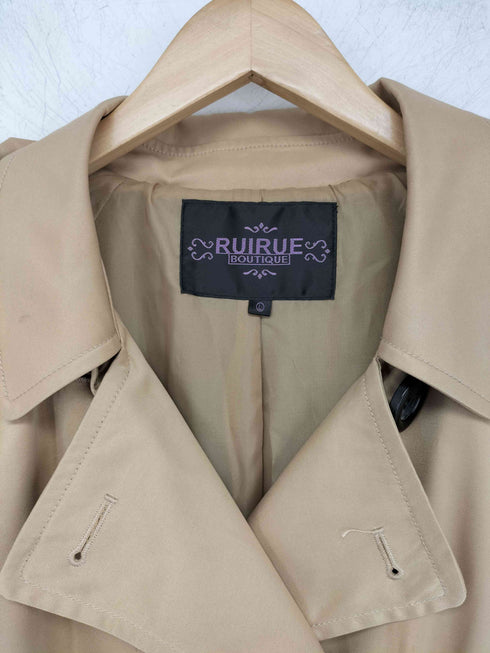 ルイルエブティック RUIRUE BOUTIQUE チェック柄切替 トレンチコート レディース JPN:L