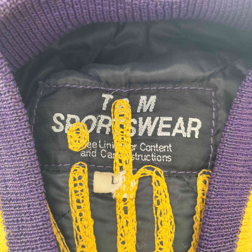 T&M SPORTSWEAR ワッペン刺繍スタジャン メンズ L