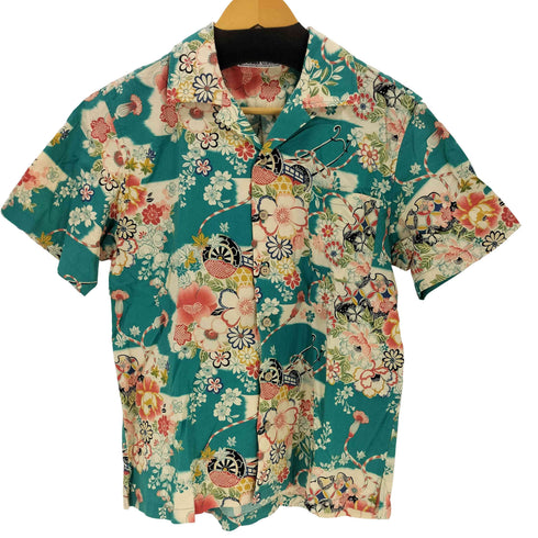 BIG SHARK CLOTHING 総柄 開襟アロハシャツ メンズ M
