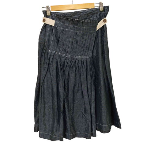 トリココムデギャルソン tricot COMME des GARCONS 11SS リネン混 ラメ プリーツ ラップスカート AD2010 レディース JPN:S
