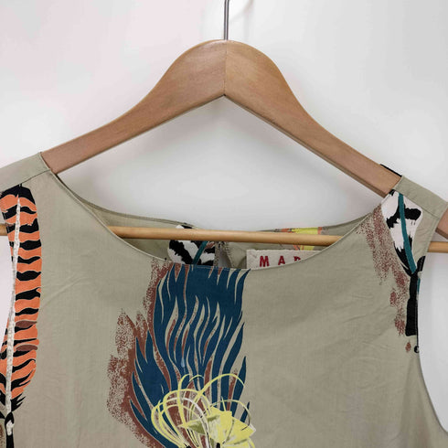 マルニ MARNI イタリア製 フラワープリント ノースリーブ ブラウス レディース EUR:42