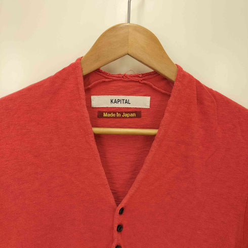 キャピタル KAPITAL コットン ハーフボタン Vネック ショートスリーブ カットソー レディース JPN:XS