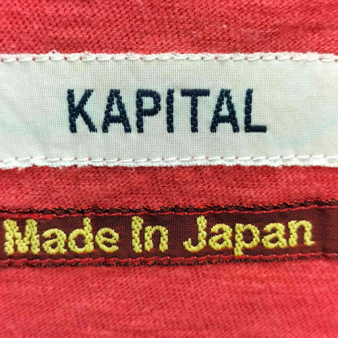 キャピタル KAPITAL コットン ハーフボタン Vネック ショートスリーブ カットソー レディース JPN:XS