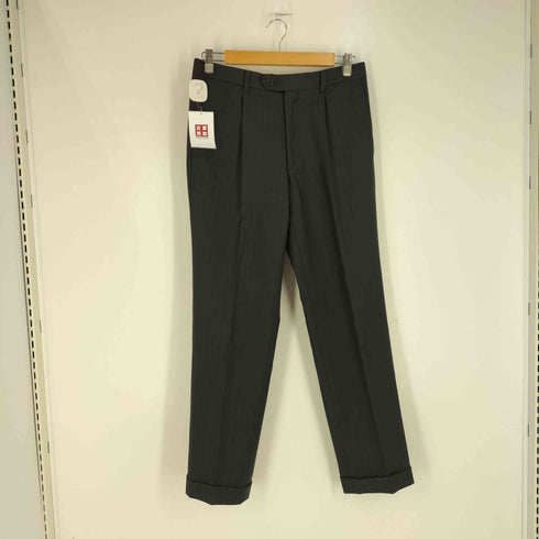 LANIFICIO DI TOLLEGNO ストライプ 3B シングルブレスト テーラードジャケット ストライプ 1タック センタープレス スラックス パンツ メンズ A5(82)