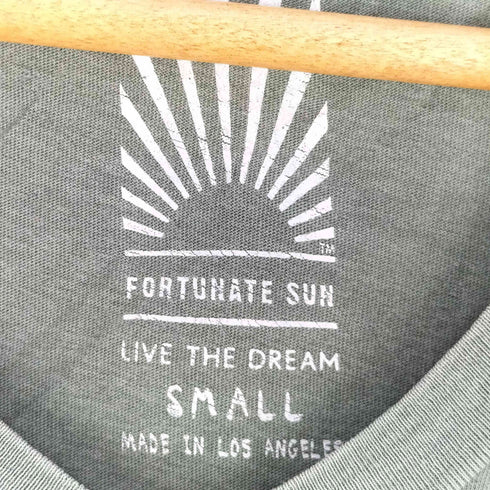 袖裾シングル USA製 fortunate son プリントロックバンド Vネック Tシャツ メンズ import:S