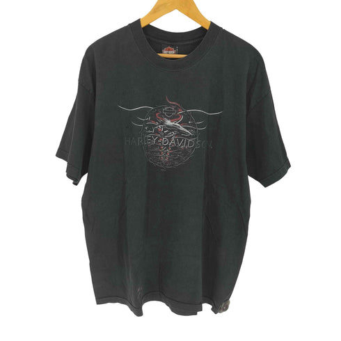 ハーレーダビッドソン HARLEY-DAVIDSON 両面プリント SNAKE コピーライト2004 2000 クルーネックTシャツ メンズ import:XL