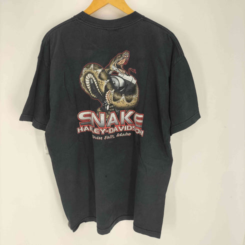 ハーレーダビッドソン HARLEY-DAVIDSON 両面プリント SNAKE コピーライト2004 2000 クルーネックTシャツ メンズ import:XL