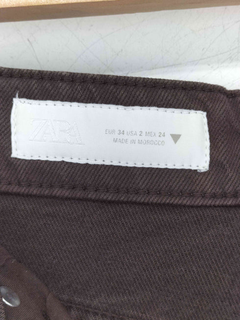 ザラ ZARA ワイドカラーデニムパンツ レディース 24