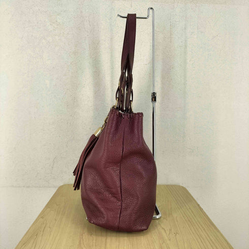 VACANZE D'ATTRICE ELEGAGE シボ革 タッセルハンドバッグ レディース