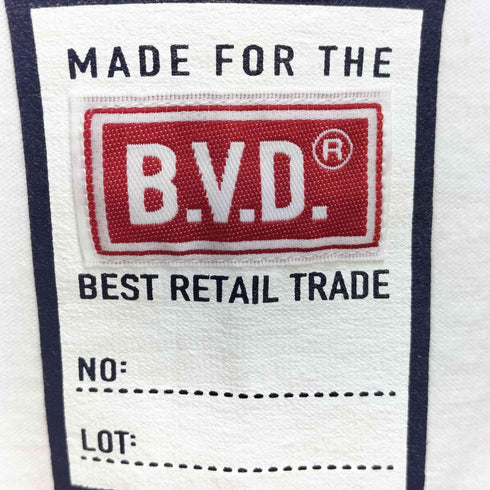 MADE FOR THE B.V.D. The HEAVYWEIGHT-T スリーブ ロゴ刺繍 クルーネック Tシャツ メンズ import:L