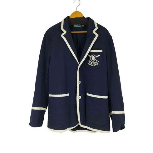 ポロバイラルフローレン Polo by RALPH LAUREN 90S 刺繍 紺ブレ コットンジャケット メンズ import:L