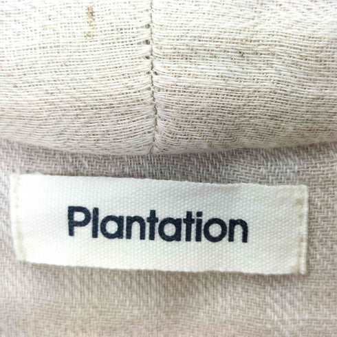プランテーション Plantation コットンリネン ノーカラーコート レディース M