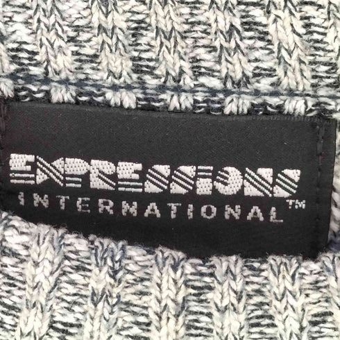 エクスプレッションズ EXPRESSIONS 90s 韓国製 シェブロン柄 アクリルニット メンズ import:XL