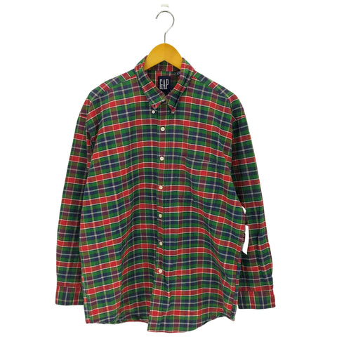 ギャップ Gap USA製 OLD 紺タグ ボタンダウンチェックシャツ メンズ import:L