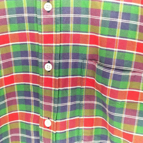 ギャップ Gap USA製 OLD 紺タグ ボタンダウンチェックシャツ メンズ import:L