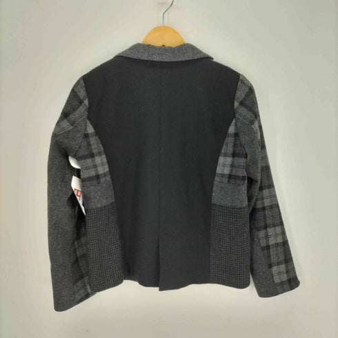 cuff チェック切替テーラードジャケット レディース